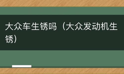 大众车生锈吗（大众发动机生锈）