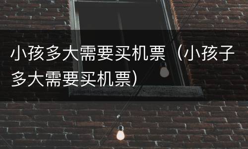 小孩多大需要买机票（小孩子多大需要买机票）