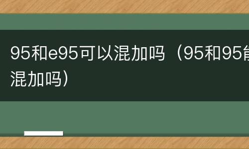 95和e95可以混加吗（95和95能混加吗）