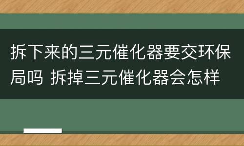 拆下来的三元催化器要交环保局吗 拆掉三元催化器会怎样