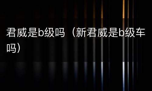 君威是b级吗（新君威是b级车吗）