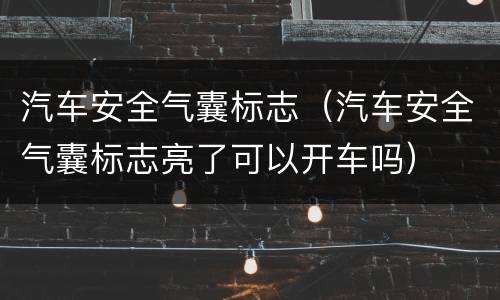 汽车安全气囊标志（汽车安全气囊标志亮了可以开车吗）