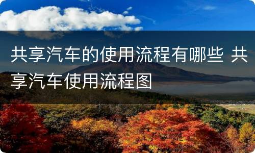共享汽车的使用流程有哪些 共享汽车使用流程图
