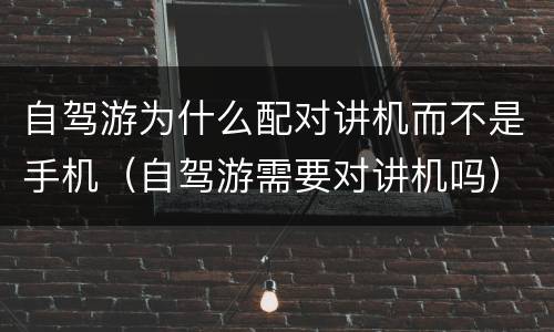 自驾游为什么配对讲机而不是手机（自驾游需要对讲机吗）