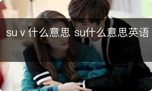 suⅴ什么意思 su什么意思英语