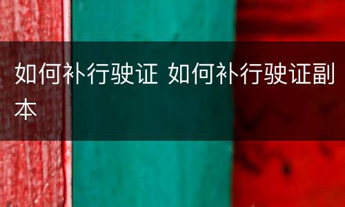 如何补行驶证 如何补行驶证副本