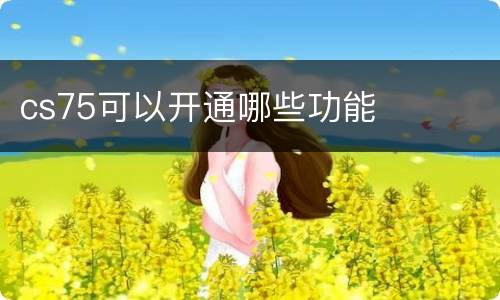cs75可以开通哪些功能