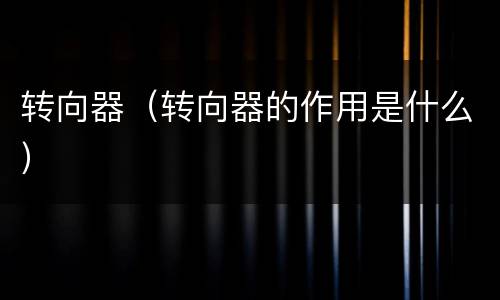 转向器（转向器的作用是什么）