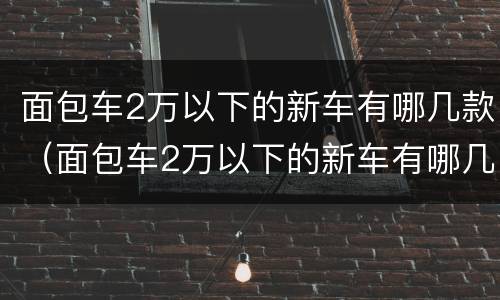 面包车2万以下的新车有哪几款（面包车2万以下的新车有哪几款型号）