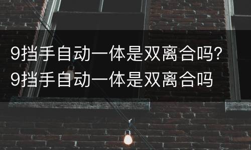 9挡手自动一体是双离合吗？ 9挡手自动一体是双离合吗