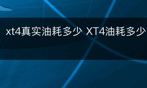xt4真实油耗多少 XT4油耗多少