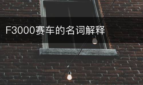 F3000赛车的名词解释