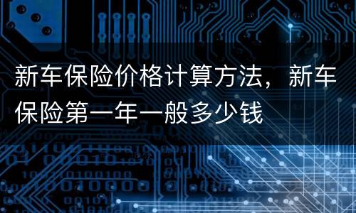 新车保险价格计算方法，新车保险第一年一般多少钱