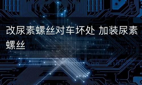 改尿素螺丝对车坏处 加装尿素螺丝