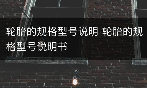 轮胎的规格型号说明 轮胎的规格型号说明书