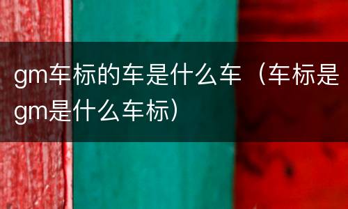 gm车标的车是什么车（车标是gm是什么车标）