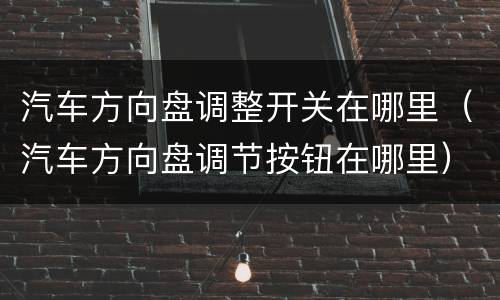 汽车方向盘调整开关在哪里（汽车方向盘调节按钮在哪里）