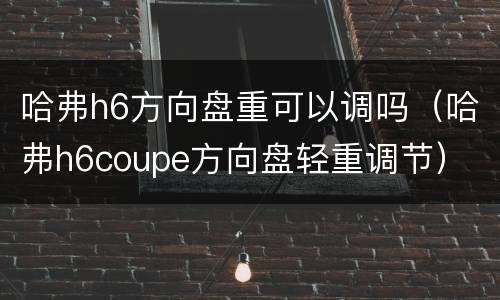 哈弗h6方向盘重可以调吗（哈弗h6coupe方向盘轻重调节）