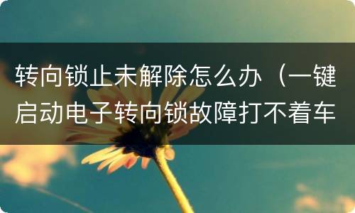 转向锁止未解除怎么办（一键启动电子转向锁故障打不着车）