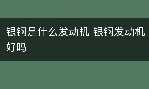 银钢是什么发动机 银钢发动机好吗