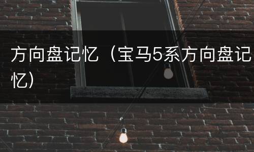 方向盘记忆（宝马5系方向盘记忆）