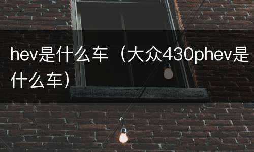 hev是什么车（大众430phev是什么车）