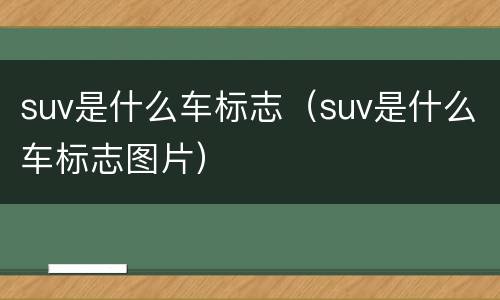 suv是什么车标志（suv是什么车标志图片）