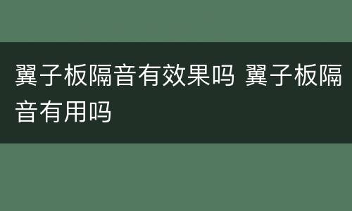 翼子板隔音有效果吗 翼子板隔音有用吗