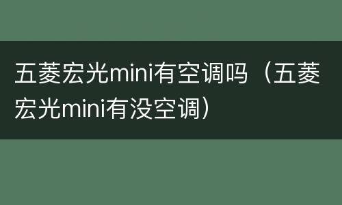 五菱宏光mini有空调吗（五菱宏光mini有没空调）