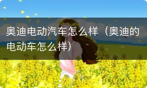 奥迪电动汽车怎么样（奥迪的电动车怎么样）