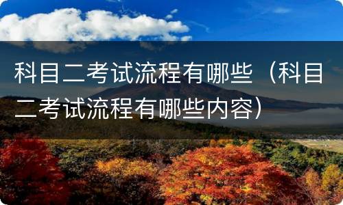 科目二考试流程有哪些（科目二考试流程有哪些内容）