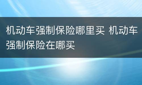 机动车强制保险哪里买 机动车强制保险在哪买