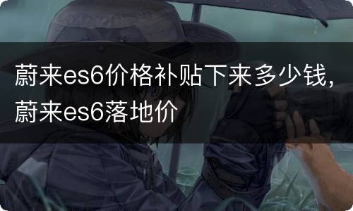 蔚来es6价格补贴下来多少钱，蔚来es6落地价