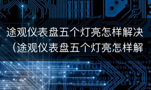 途观仪表盘五个灯亮怎样解决（途观仪表盘五个灯亮怎样解决的）