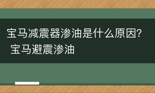 宝马减震器渗油是什么原因？ 宝马避震渗油