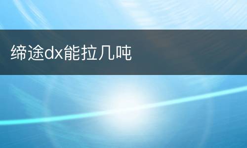 缔途dx能拉几吨