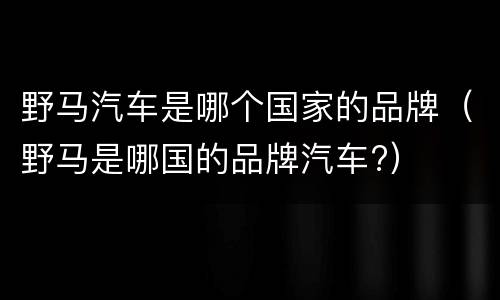 野马汽车是哪个国家的品牌（野马是哪国的品牌汽车?）
