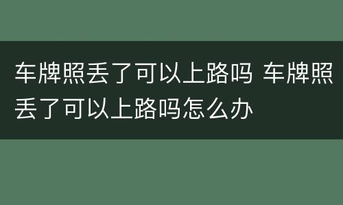 车牌照丢了可以上路吗 车牌照丢了可以上路吗怎么办