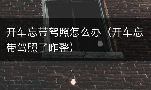 开车忘带驾照怎么办（开车忘带驾照了咋整）