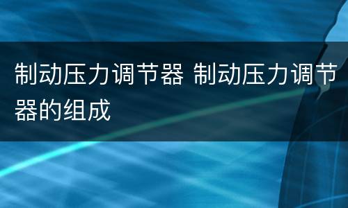 制动压力调节器 制动压力调节器的组成