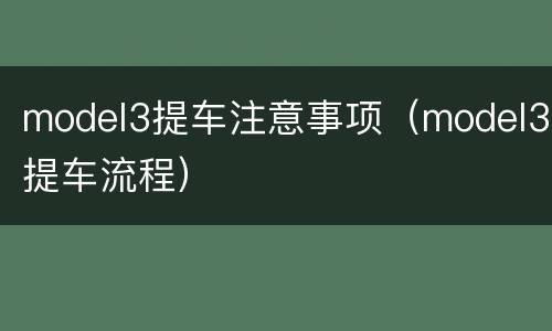 model3提车注意事项（model3提车流程）