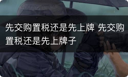 先交购置税还是先上牌 先交购置税还是先上牌子