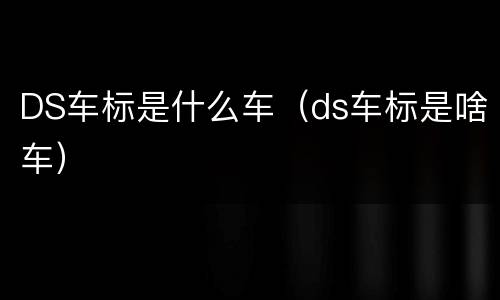 DS车标是什么车（ds车标是啥车）
