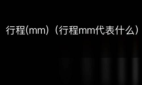 行程(mm)（行程mm代表什么）