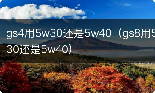 gs4用5w30还是5w40（gs8用5w30还是5w40）
