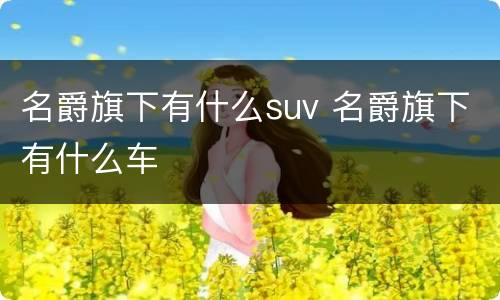 名爵旗下有什么suv 名爵旗下有什么车