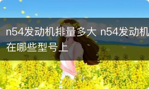 n54发动机排量多大 n54发动机在哪些型号上