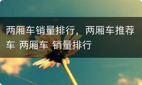 两厢车销量排行，两厢车推荐车 两厢车 销量排行