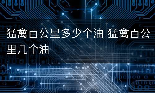 猛禽百公里多少个油 猛禽百公里几个油