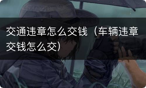交通违章怎么交钱（车辆违章交钱怎么交）
